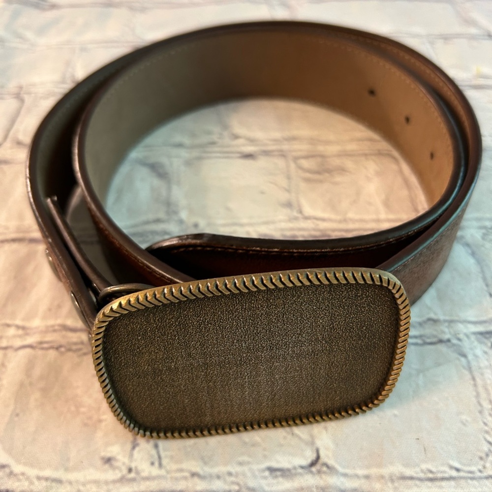 VERA PELLE GENUINE LEATHER CLASSICO ITALIA MENS CHANGEABLE BUCKLE BELT S(30-32)